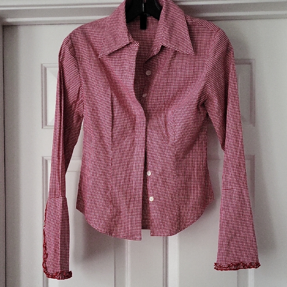 Ashley Red Gingham Button-Down Shirt